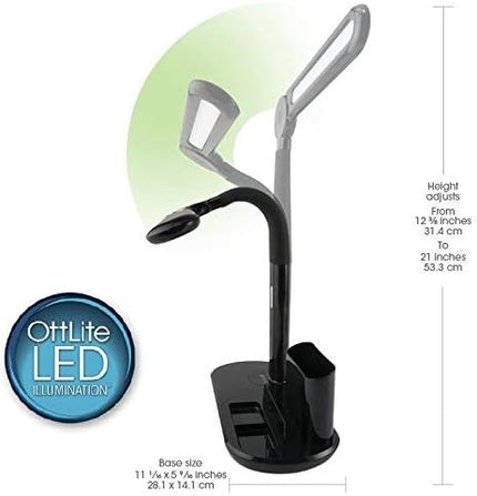 OttLite LED Pivoting Bankers Lamp with USB Charging Port - LeafyLoom