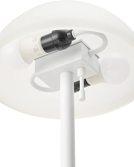Globe Electric 67526 Dixon 65" 2-Light Floor Lamp, Matte White, Frosted Glass Shade, Vertical Pull-Chain Stepless Dimmer Switch - LeafyLoom