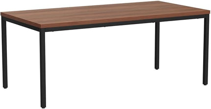 Large Table 35x70 Inches Computer Desk/Dining Table, Office Desk Sturdy Writing Workstation for Home Office Modern Simple Sturdy Laptop Study Table- Walnut - LeafyLoom