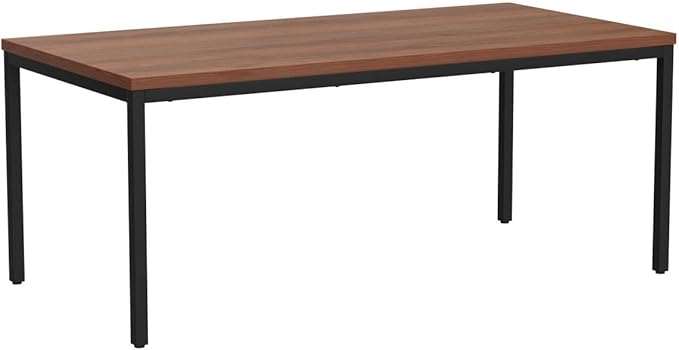 Large Table 35x70 Inches Computer Desk/Dining Table, Office Desk Sturdy Writing Workstation for Home Office Modern Simple Sturdy Laptop Study Table- Walnut - LeafyLoom