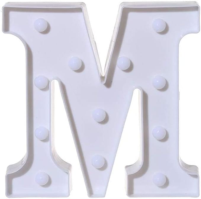 LED Marquee Letter Lights Sign 26 Alphabet Light Up Letters Sign for Night Light Wedding Birthday Party Battery Powered Christmas Lamp Home Bar Decoration (M) - LeafyLoom