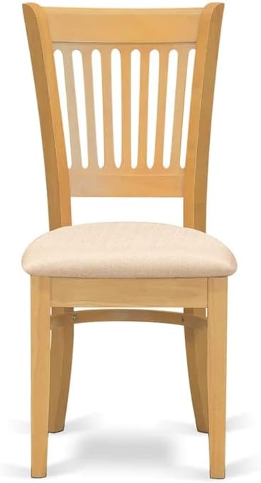East West Furniture ANVA3-OAK-C 3 Piece Kitchen Table Set for Small Spaces Contains a Round Dining Room Table with Pedestal and 2 Linen Fabric Upholstered Chairs, 36x36 Inch, Oak - LeafyLoom