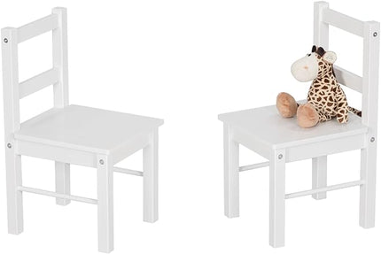 UTEX Child's Wooden Chair Pair for Play or Activity, Set of 2, White … - LeafyLoom