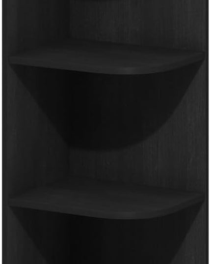 Furinno Pasir 3-Tier Corner Open Shelf Bookcase, Blackwood - LeafyLoom