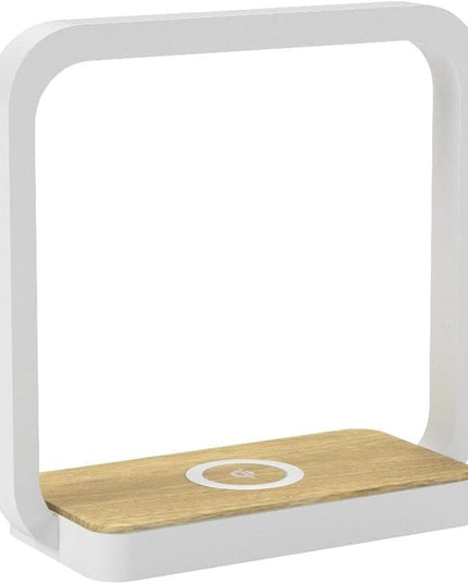 Bedside Lamp Qi Charger LED Desk Lamp with Touch Control 3 Light Hues,Table Lamp Eye-Caring Reading Light for Kids, Adults, Home, Dorm and Office,Wireless Charge for All Qi Devices - LeafyLoom