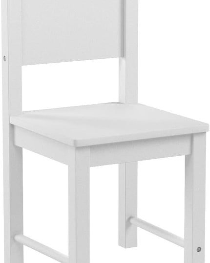 Timy Toddler Wooden Chair Pair, Kids Furniture for Eating, Reading, Playing 2 Pack (White) - LeafyLoom