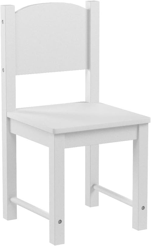 Timy Toddler Wooden Chair Pair, Kids Furniture for Eating, Reading, Playing 2 Pack (White) - LeafyLoom