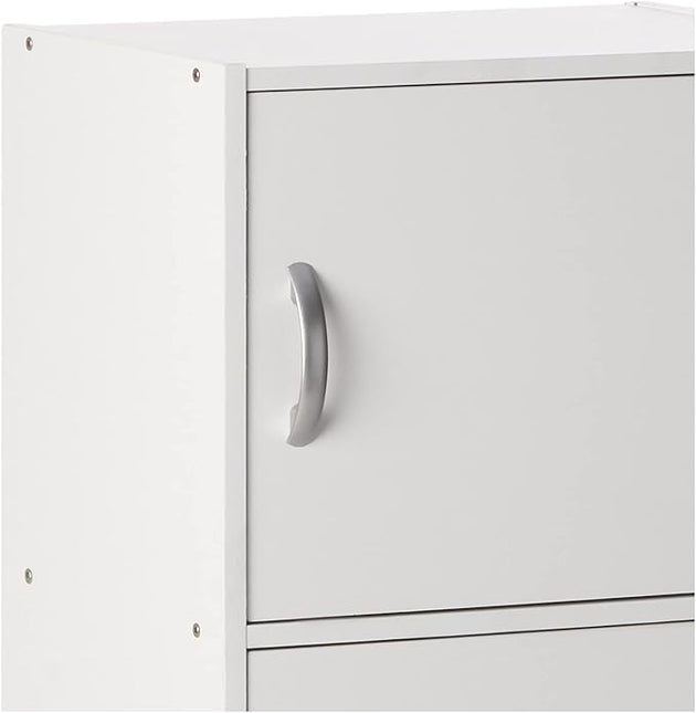 HODEDAH IMPORT Bookcase, White, 5 Door - LeafyLoom