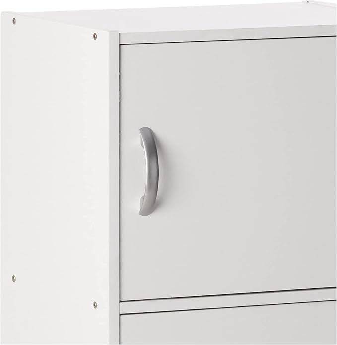 HODEDAH IMPORT Bookcase, White, 5 Door - LeafyLoom