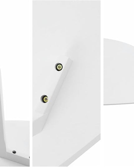 FIRMINANA Small White Oval Coffee Table for Small Space,Simple Modern Table for Small Apartment or Livingroom Corner,White,18.9" D x 33.47" W x 15.75" H - LeafyLoom