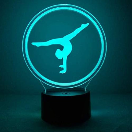 3D Artistic Gymnastics Night Light USB Powered Touch Switch Remote Control LED Decor Optical Illusion 3D Lamp 7/16 Colors Changing Christmas Xmas Brithday - LeafyLoom