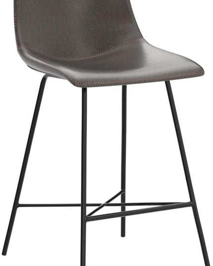 Poly and Bark Counter Stool 24 inches - Counter Height Bar Stools Set of 2 - Sturdy Kitchen Stools with Backs - Comfortable Bar Chair - Modern Countertop-High Chairs, Kitchen Island Barstools – Brown - LeafyLoom