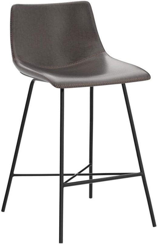 Poly and Bark Counter Stool 24 inches - Counter Height Bar Stools Set of 2 - Sturdy Kitchen Stools with Backs - Comfortable Bar Chair - Modern Countertop-High Chairs, Kitchen Island Barstools – Brown - LeafyLoom