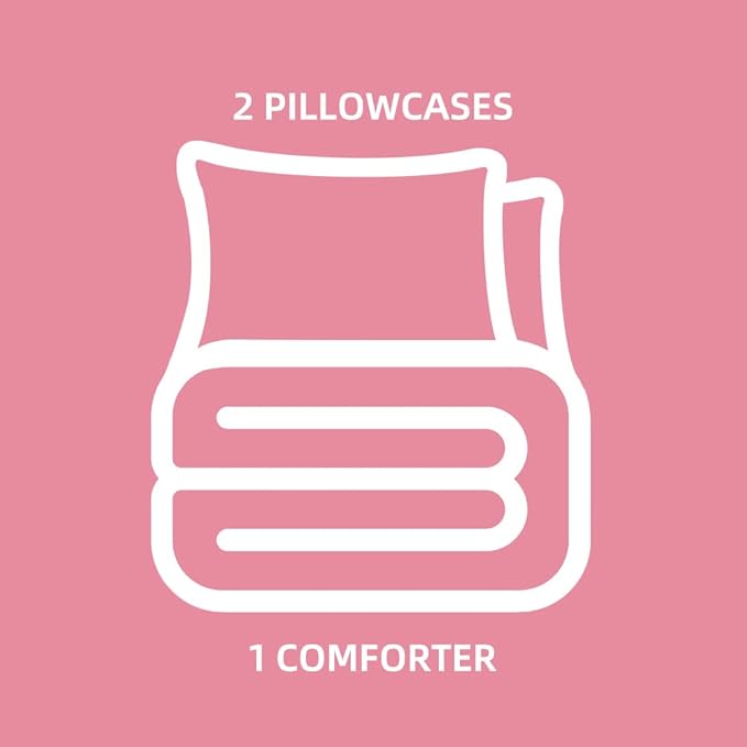 Btargot 3 Piece Pink Butterfly Girls Kids Adults Full Size Comforter Set, Lightweight Soft All Season Bedding Set with 2 Pillowcases - LeafyLoom