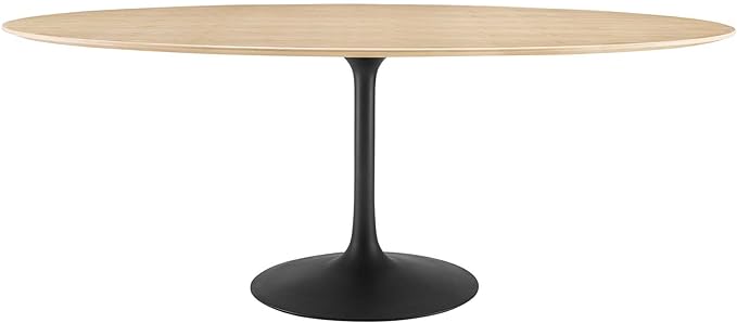 Modway Lippa Dining Table, 78", Black Natural - LeafyLoom