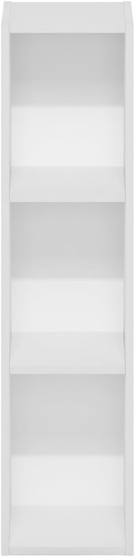 Furinno Fulda 3-Tier Space Saving Storage Shelf Bookcase, 8-Inch Width, White - LeafyLoom