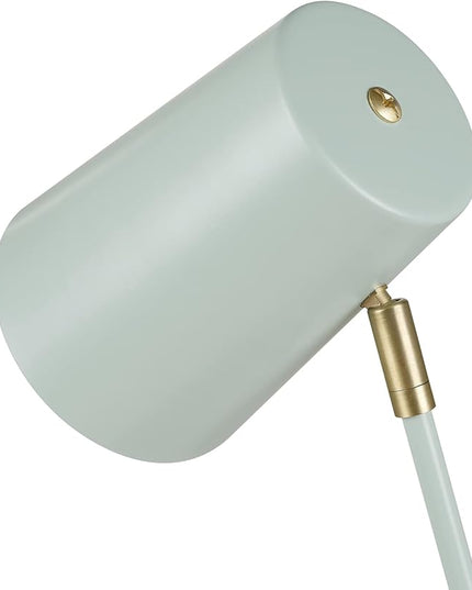 Globe Electric 56086 Dobby 16" Desk Lamp, Matte Teal, Gold Accents - LeafyLoom