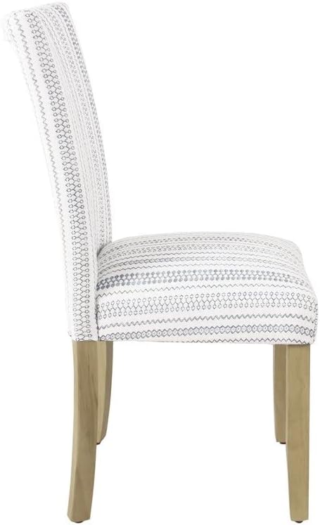 HomePop Classic Parsons Dining Chairs, Pack of 2, Blue Farmhouse Stripe - LeafyLoom