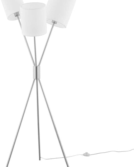 Modway Alexa 3-Light Floor Lamp in Silver - LeafyLoom