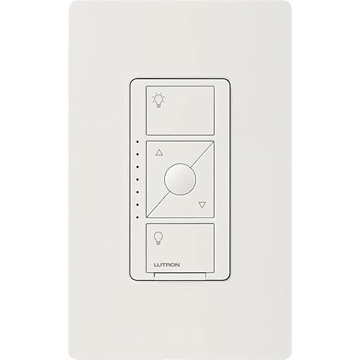 Lutron Caséta Wireless Smart Lighting Dimmer Switch for ELV+ Bulbs with Pico Remote, White Lutron