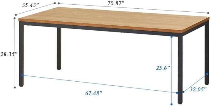 BIBOC Large Computer Desk Modern Simple Style Table 36X72 inches Office Desk Sturdy Writing Workstation Office Desk Writing for Home Office Desk Workstation Wide Metal Sturdy Frame - LeafyLoom