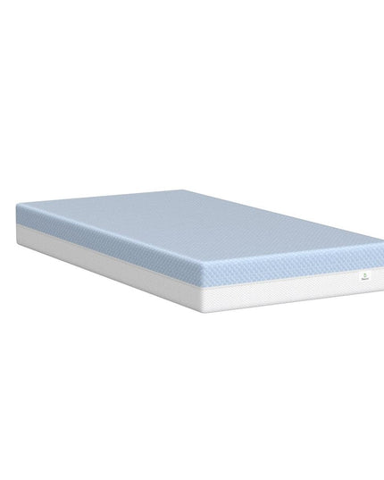 Crib Mattress, Dual Sided Comfort Memory Foam Toddler Bed Mattress, Triple-Layer Breathable Premium Baby Mattress for Infant and Toddler w/Removable Outer Cover - White&Blue - LeafyLoom