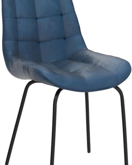 NicBex Velvet Dining Chairs, Upholstered Reception Chairs, Tufted Accent Chair with Metal Legs for Home Kitchen, Living Room, Set of 2, Blue - LeafyLoom