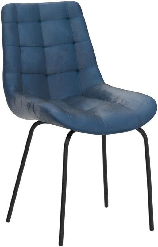 NicBex Velvet Dining Chairs, Upholstered Reception Chairs, Tufted Accent Chair with Metal Legs for Home Kitchen, Living Room, Set of 2, Blue - LeafyLoom