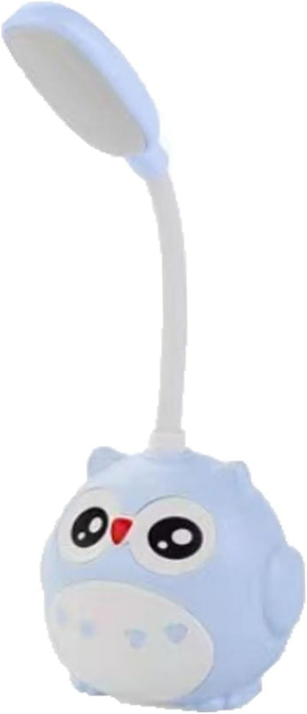 LED Desk Lamp for Kids, Mini Cute Owl Lamp Night Light, Foldable USB Rechargeable Reading Light Bedroom Children's Bedside Study (Blue) - LeafyLoom