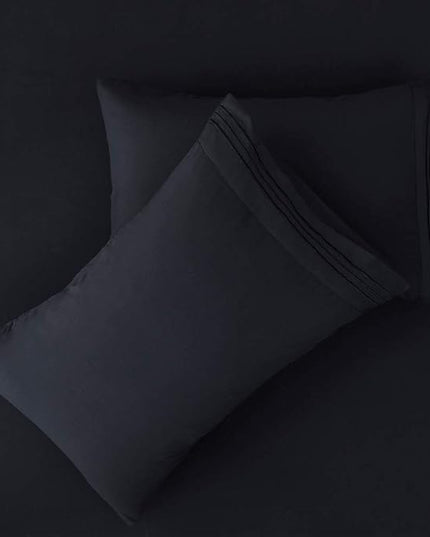 SONORO KATE Bed Sheet Set Super Soft Microfiber 1800 Thread Count Luxury Egyptian Sheets 18-Inch Deep Pocket，Wrinkle and Hypoallergenic-6 Piece (Black, California King-6 Piece) - LeafyLoom