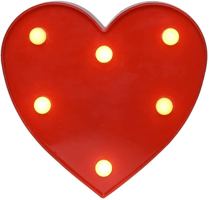 LED Marquee Letter Heart Lights Sign 26 Alphabet Light Up Letters Sign for Night Light Wedding Birthday Party Battery Powered Christmas Lamp Home Bar Decoration - LeafyLoom