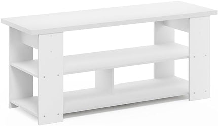 Furinno Jaya TV Stand Up to 55-Inch, White - LeafyLoom