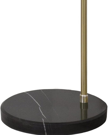 Modern Standing Adjustable Floor Lamp with Metal Dome Shade & Marble Base for Living Room - Corner Light Arc Lamps for Bedrooms in Brass Gold Finish, 99-1023F - LeafyLoom