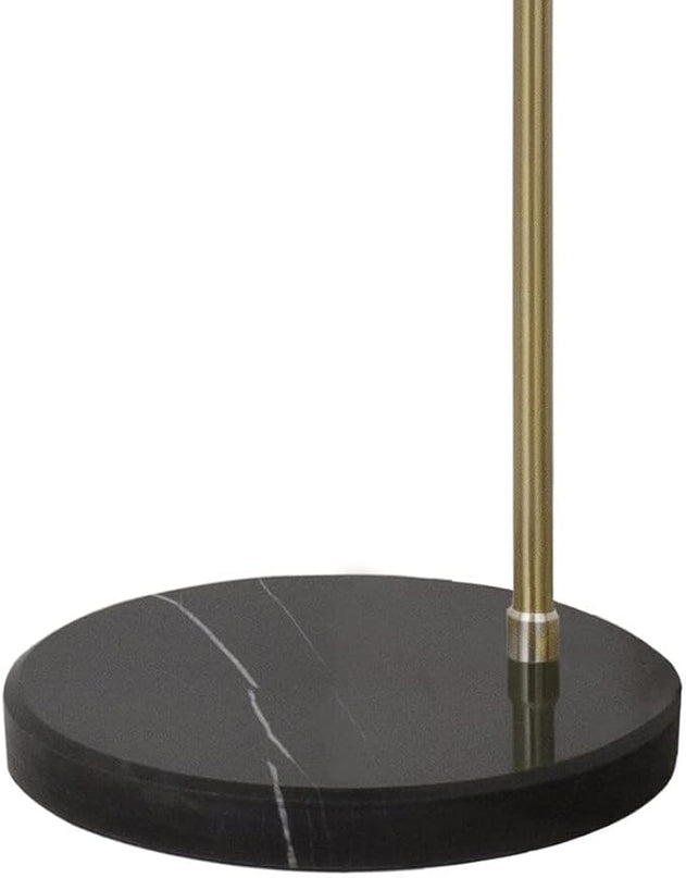 Modern Standing Adjustable Floor Lamp with Metal Dome Shade & Marble Base for Living Room - Corner Light Arc Lamps for Bedrooms in Brass Gold Finish, 99-1023F - LeafyLoom