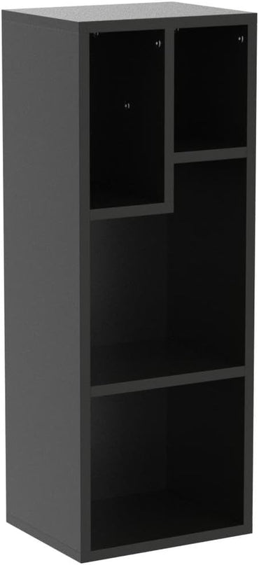 VECELO 3-Tier Small Bookcase, 4 Cube Bookshelf, Fits Tallest Hardwares, Modern Floor Standing Unit, Shelf Hold Up to 66 LBS for Living Room Bedroom, Black - LeafyLoom