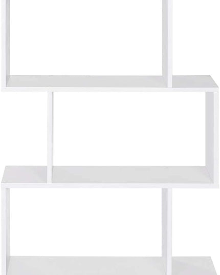 VASAGLE Wooden Bookcase, Display Shelf and Room Divider, Freestanding Decorative Storage Shelving, 5-Tier Bookshelf, White - LeafyLoom