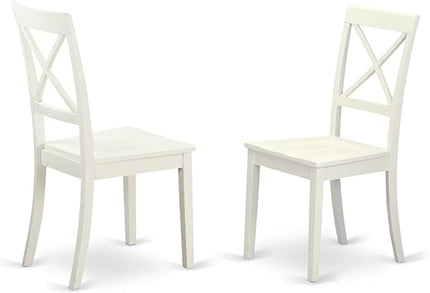 East West Furniture NOBO3-WHI-W 3 Piece Room Set Contains a Rectangle Kitchen Table with Butterfly Leaf and 2 Dining Chairs, 32x54 Inch - LeafyLoom