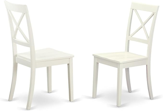 East West Furniture NOBO3-WHI-W 3 Piece Room Set Contains a Rectangle Kitchen Table with Butterfly Leaf and 2 Dining Chairs, 32x54 Inch - LeafyLoom
