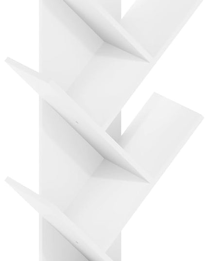 Furinno Tree Bookshelf 5-Tier Floor Standing Tree Bookcase, White - LeafyLoom