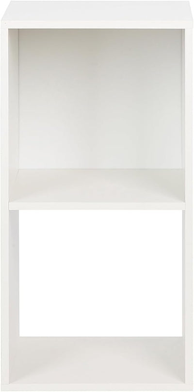 PACHIRA E-Commerce Wooden Storage Cubes Bookcase, Unit Shelf, Closet Cabinet, Organizer Rack in Living Room, Bedroom, Study, 2 Cube, White - LeafyLoom