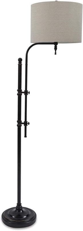 Signature Design by Ashley Anemoon Casual 64.63" Metal Floor Lamp with Adjustable Arm, Black - LeafyLoom