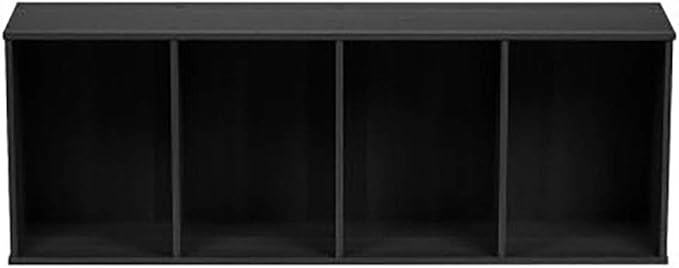 IRIS USA, Inc. Small Spaces Wood, Bookshelf Storage Shelf, Bookcase, 4-Tier, Black - LeafyLoom