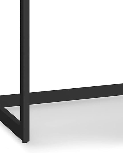 SIMPLIHOME Erina SOLID ACACIA WOOD Modern Industrial 72 Inch Wide Large Desk in Distressed Charcoal Brown, For the Office Desk, Writing Table, Workstation and Study Table - LeafyLoom