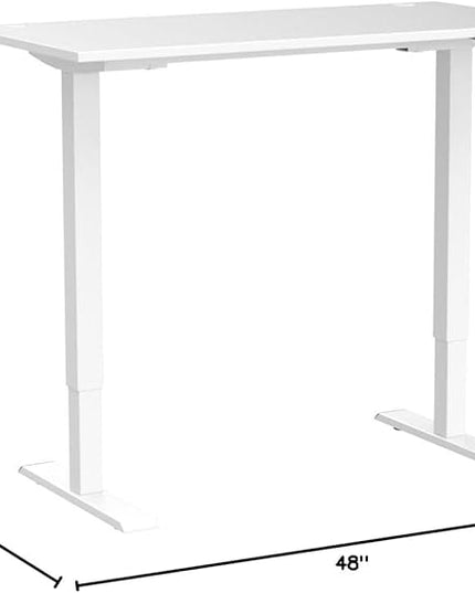 Sunon Sit Laptop Computer Writing Workstations with 3 Pre-Set and USB Port 48" for Home Office Smart Advanced Standing Desk, White - LeafyLoom