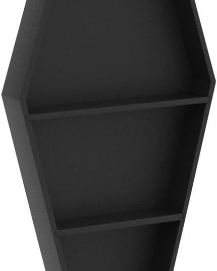 MANNY'S MYSTERIOUS ODDITIES Coffin Bookshelf - Extra Large Coffin Shelf 21 Inches by 11 Inches - Includes Removable Shelves - Gothic Decor for Home - LeafyLoom