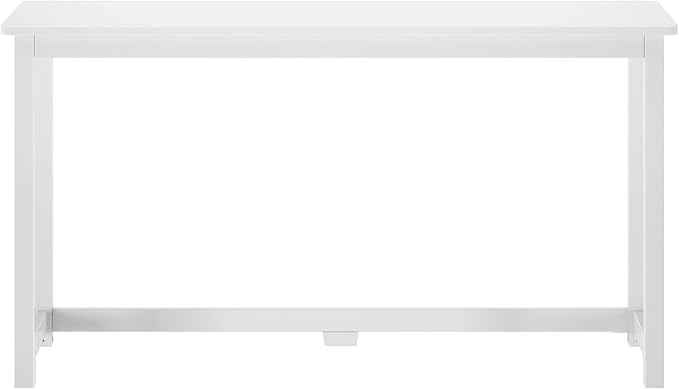 Max & Lily Solid Wood Desk, 55 Inches, White - LeafyLoom
