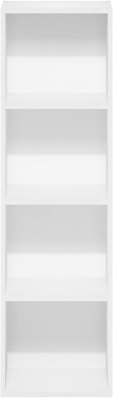 Furinno Luder Bookcase / Book / Storage, 4-Tier Cube,White - LeafyLoom