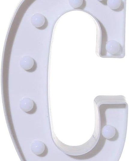 LED Marquee Letter Lights Sign C 26 Alphabet Light Up Letters Sign for Night Light Wedding Birthday Party Battery Powered Christmas Lamp Home Bar Decoration (C) - LeafyLoom