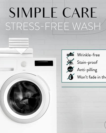 Danjor Linens Full Size Sheets Set - 6 Piece Set Including 4 Pillowcases- Deep Pockets - Breathable, Soft Bed Sheets - Wrinkle Free - Machine Washable - White Bed Sheets - 6 pc - LeafyLoom