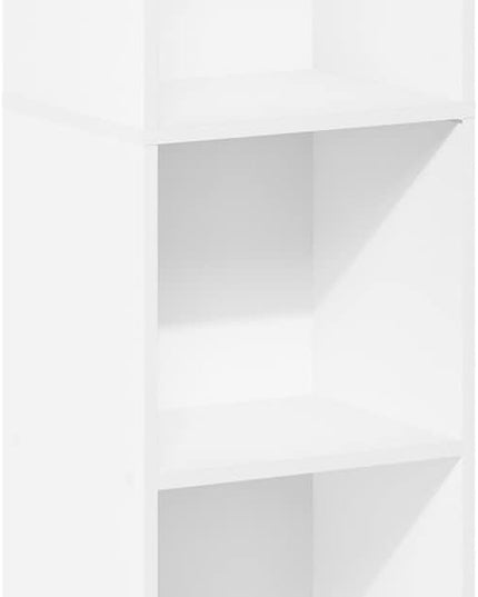Furinno Luder Bookcase / Book / Storage, 5-Tier Cube, White - LeafyLoom